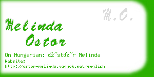 melinda ostor business card